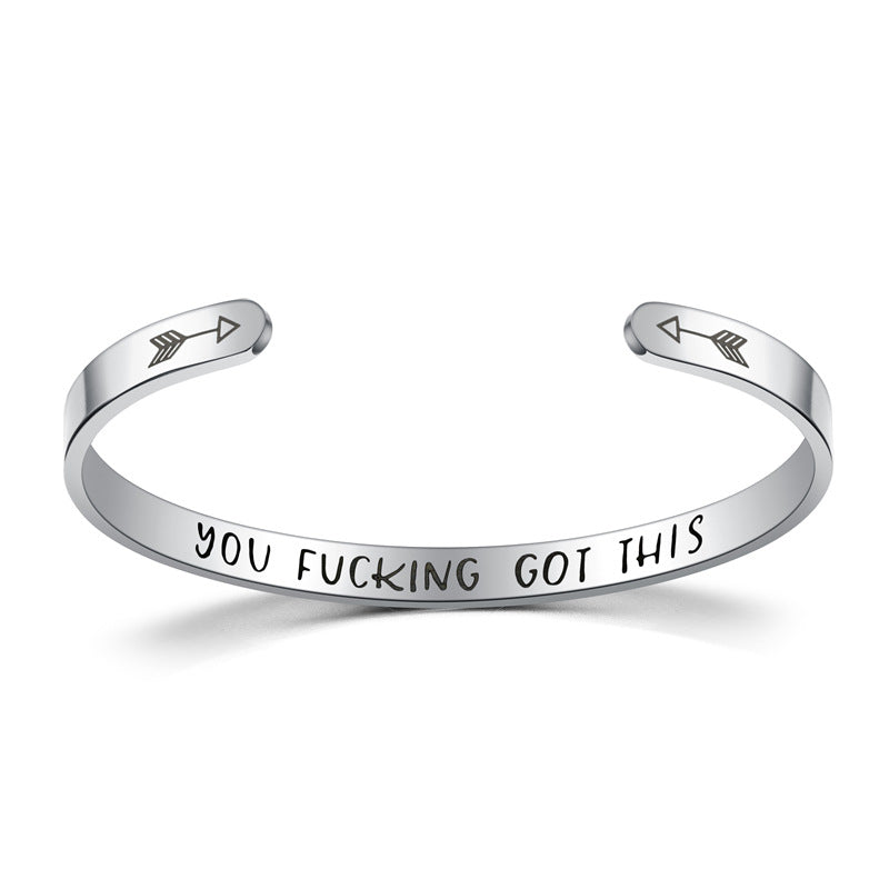 Keep Fucking Going Stainless-Steel Bangle