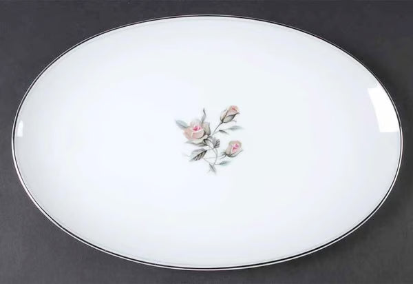 Noritake Margot 12" Oval Serving Platter - Discontinued Vintage Porcelain