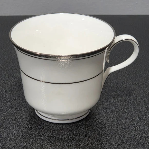Noritake Fairbanks Footed Cup - Bone China with Platinum Trim