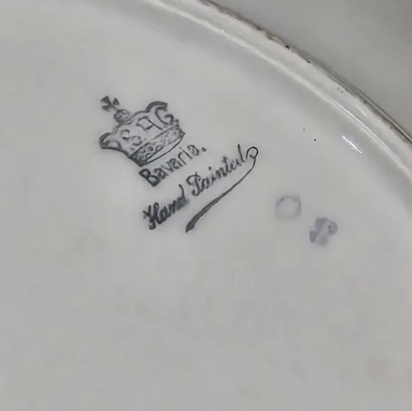 PSAG Bavaria Hand-Painted White Lilies Plate - Artist Signed by Pierre