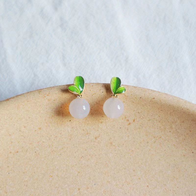 Pearl & Rhinestone Stud Earrings - Pears