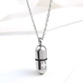 Openable Pill Pendant Necklace - Silver & Two-Tone - Stainless Steel