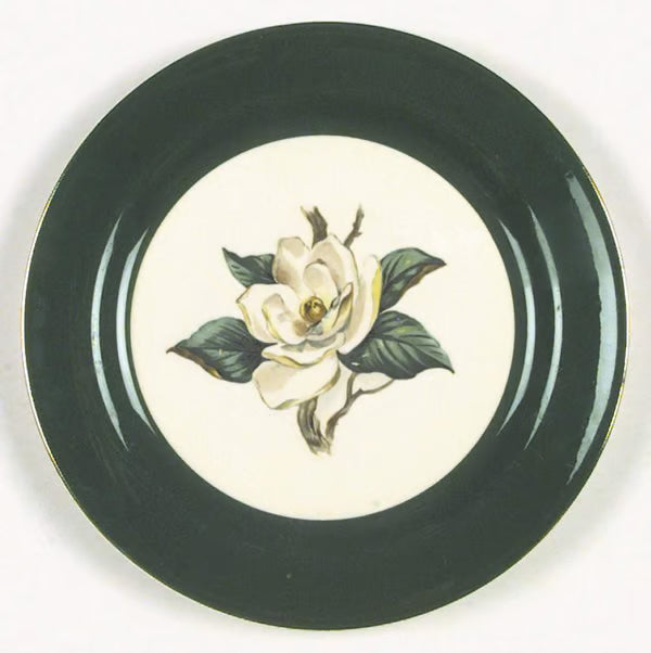 Lifetime Jaderose Dinner Plate - Vintage USA China with Green Rim