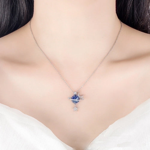Astronaut Star Moon Zircon Pendant Necklace