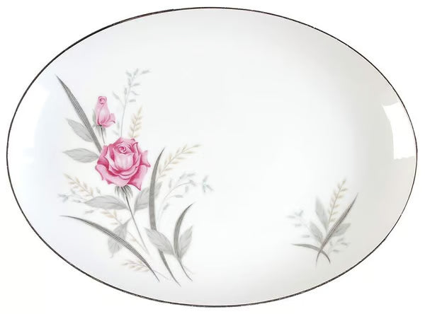 Windsor Rose Oval Serving Platter - Vintage 1960s Fine China of Japan