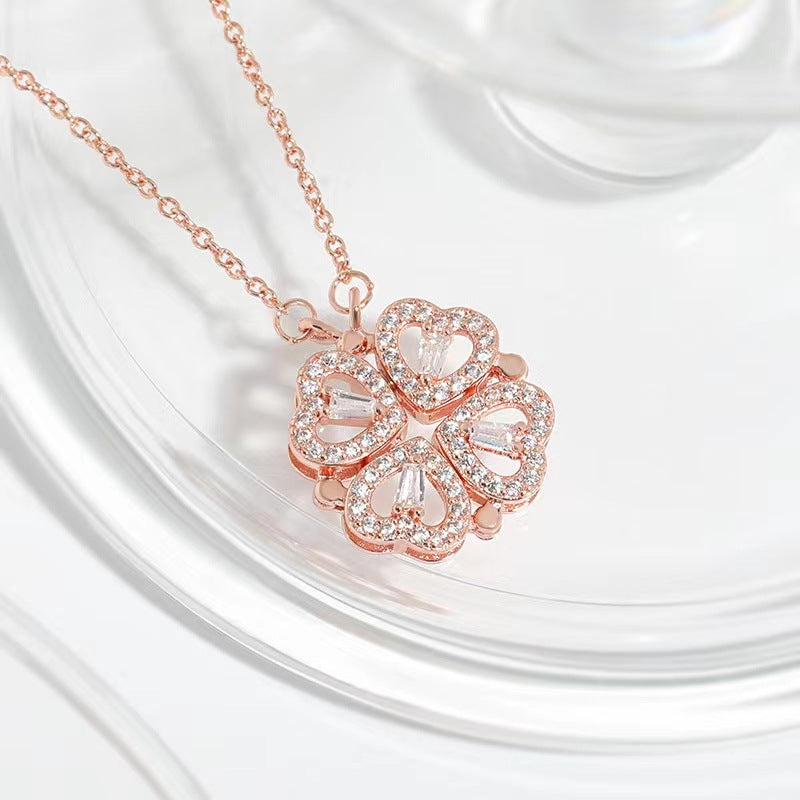Unfolding Heart Titanium Steel Necklace - Silver or Rose Gold