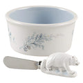 Pfaltzgraff Winter Frost Dip Bowl & Spreader Set - Discontinued with Original Box