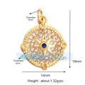 Compass Necklace with Blue Stone - Cubic Zirconia Pendant