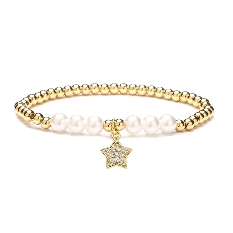 Beaded Copper Bracelet - Star or Moon