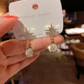 Pearl & Rhinestone Stud Earrings - Star Pearls